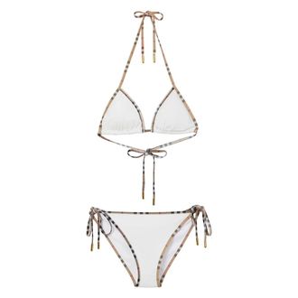 Burberry Bikinis, female, White, Size: XS Vintage Check Bikini