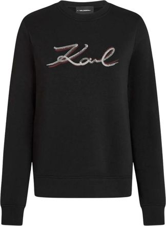 Karl Lagerfeld Sweatshirts - Dames - Sweatshirts - Zwart - S - Katoen - Hoodies & sweatvesten