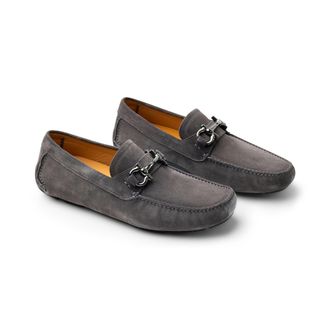 Ferragamo Gancini-Detail Suede Loafer - Brown