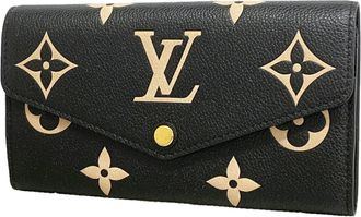 Louis Vuitton Beige Black Long Wallet (Bi-Fold) (Pre-Owned)