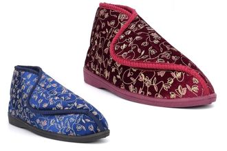 Generic Womens Washable Slippers Size 8 Womens Touch Fastening Slippers Size 7 Ladies Bootie Slipper Ladies Washable Slipper Rubber Sole Strap Fastening Sizes