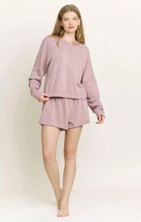 Honeydew Intimates Weekend Club Long Sleeve Shortie Set In Mocha