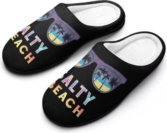 Generic Beach Vacation Printed Mens Slippers Comfortable And Non-slip Cotton Slipper Shoe for House
