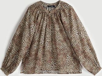Jeanne Vouland Blouse Nora Voile Coton L&eacute;opard