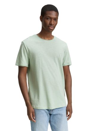Tom Tailor Denim T-Shirt TOM TAILOR DENIM, Herren, Gr. XXL, gr&uuml;n (fresh mint gr&uuml;n), Jersey, Obermaterial: 50% Baumwolle, 50% Polyester, regular fit taillenbedeckt, Run
