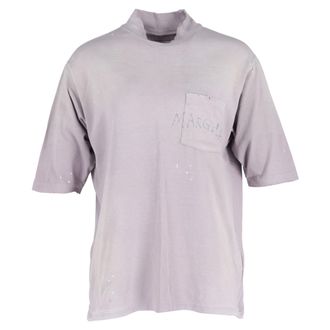 Maison Margiela Maison Margiela T-shirt met handgeschreven logo in paarse katoen