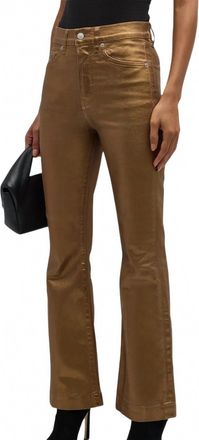 Veronica Beard Womens Carson Kick Flare Jean In Antique Brass