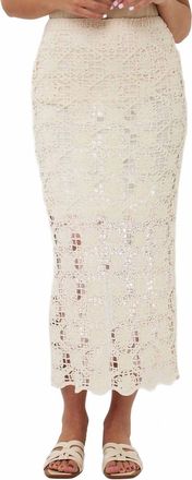 Esqualo Tape Yarn Skirt In Cream