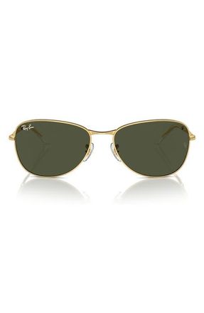 Ray-Ban 59mm Tinted Polarized Pilot Sunglasses in Gold Flash at Nordstrom