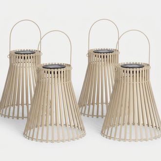BIZZOTTO 4 Faroles Solares Led Para Exterior Y Jard&iacute;n Estel Yes - Beige