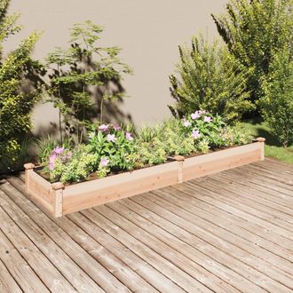 vidaXL Jardinera Arriate Con Forro Madera Maciza Abeto 240x60x25 Cm Vidaxl