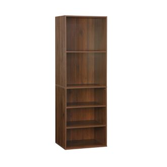 Sweeek M&oacute;dulo armario con 5 estantes, madera de nogal
