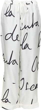 Oscar De La Renta Oscar De La Renta silk graffiti tapered pants