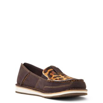 Ariat Womens Cruiser Shoe In Chocolate Suede Leopard Hair