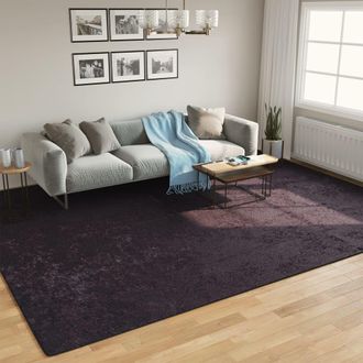 vidaXL Vidaxl - Alfombra Lavable Antideslizante Gris Antracita 400x300 Cm