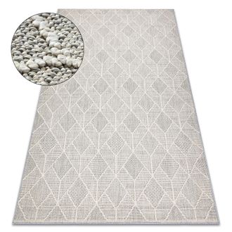 RugsX Rugsx - Alfombra Jersey 19231 Gris - Geom&eacute;trico Estructural, Lazo Boho Beige 140x190 Cm