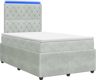 vidaXL Letto Box Spring Led Con Materasso Grigio Chiaro 120 X 190 Cm Vidaxl