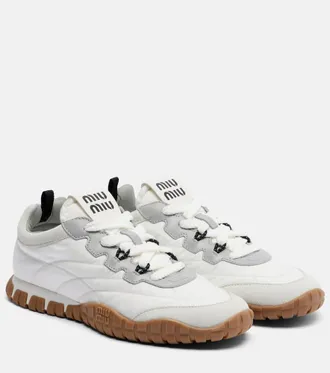 Miu Miu Tyre suede-trimmed sneakers