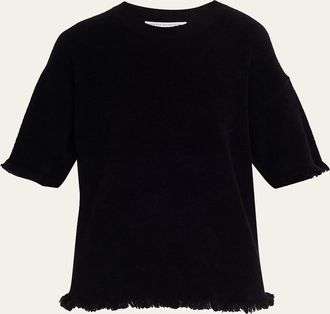 Maria McManus Drop-Shoulder Frayed Short-Sleeve T-Shirt