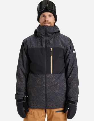Quiksilver Mens Quiksilver Mens Sycamore Printed Ski Jacket - Black - Size: Regular/36