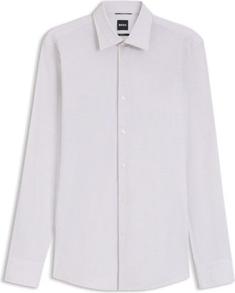BOSS Printed slim-fit shirt in performance-stretch jersey