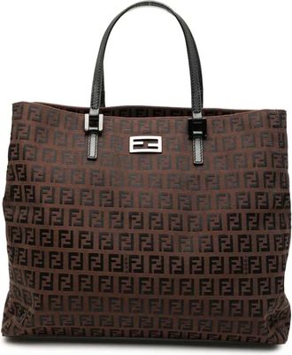 Fendi Borsa tote in tela con motivo Zucchino 2000-2010 - Marrone