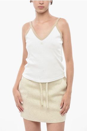 Courr&egrave;ges Cotton Tank Top With Contrast Edging size Xl