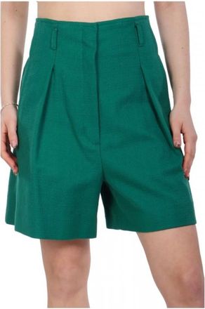 Max Mara Pandoro Bermuda Shorts - Dames - Korte Broeken - Groen - S - Katoen - Korte Broeken