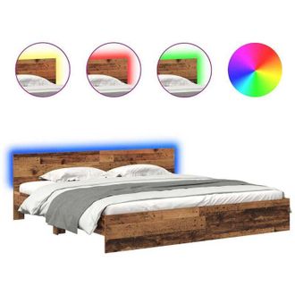 vidaXL Bed Frame with Headboard Old Wood 180 x 200 cm Engineered Wood vidaXL