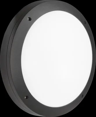 Netlighting LED Round Bulkhead CCT with Daylight Sensor Black 230V IP65 18W
