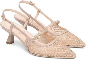 Nero Giardini Mesh Pointed Toe Slingback Pump in Rose at Nordstrom, Size 7Us