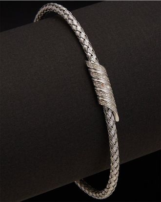 Meshmerise 18K Over Silver 0.15 ct. tw. Diamond Bangle Bracelet
