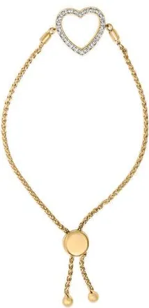 House of Brilliance Gold Vermeil Diamond Accent Heart Lariat Bolo Bracelet in Silver at Nordstrom