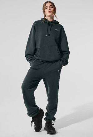 Alo | Accolade Hoodie in Charcoal Green, Size: 2XL