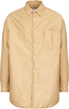 Maison Margiela Beige Katoenen Oversized Overhemd - Heren - Casual Overhemden - Beige - XS - Katoen - Overhemden