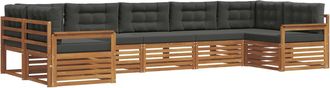 vidaXL Conjunto De Sof&aacute;s De Exterior 7 Uds. Natural Y Antracita Vidaxl
