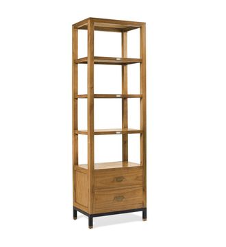 Moycor Librer&iacute;a de madera de mindi marr&oacute;n y hierro negro alt. 190 cm