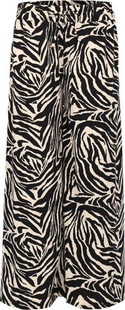 Malito more than fashion Malito - Womens Marlene Trousers in Animal Print - Soft Flowing Culotte Trousers - Loose Summer Trousers - Trendy Leisure Trousers 2306, zebra, 8-18