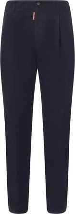 Dsquared2 Pleated Tailored Broeken - Heren - Slim Fit Broeken - Blauw - XL - Leer - Broeken