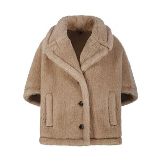 Max Mara Faux Fur & Shearling Jackets, female, Beige, S/M, Corvino4 Cape