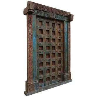 Wanderlust Deco Panel decorativo en forma de puerta de madera marr&oacute;n 155x37x226h cm