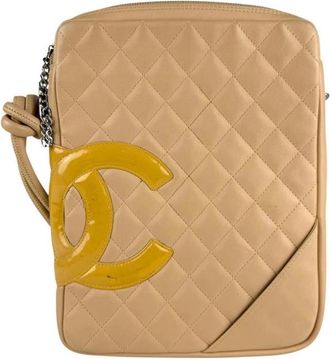 Chanel Pre-owned Cross Body Bags, female, Beige, Size: ONE SIZE Pre-owned Quilted Leather Shoulder Bag