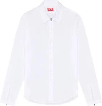 Diesel S-Stuck logo-embroidered poplin shirt - men - Cotton/Elastane - 46 - White