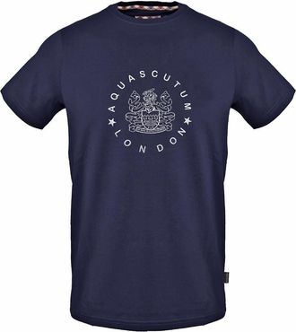 Aquascutum Heren Circle Logo Regular T-Shirt (Marine)