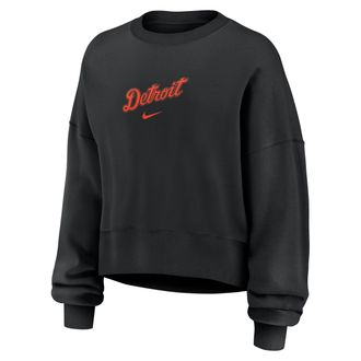 Nike Detroit Tigers Nike Womens MLB Pullover Crew in Black | 01D7912ZDG-9HV