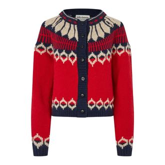 Lollys Laundry Clare LL Cardigan - Dames - Vesten - Rood - XL - Wol - Truien & Vesten