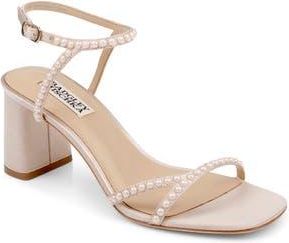 Badgley Mischka Giabella Ankle Strap Sandal in Soft Beige at Nordstrom Rack, Size 7.5