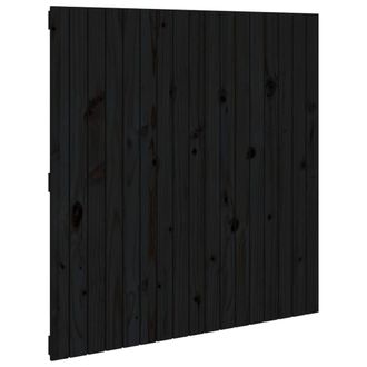 Berkfield Home Wall Headboard Black 108x3x110 cm Solid Wood Pine | Size: 108 x 3 x 110 cm
