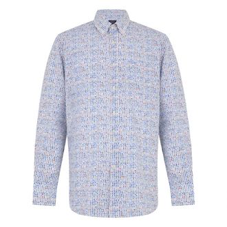 Paul & Shark Heren Overhemd met Vlagprint - Heren - Casual Overhemden - Veelkleurig - L - Katoen - Overhemden