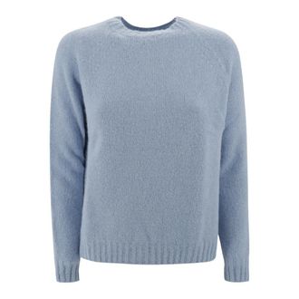 Max Mara Round-neck Knitwear, female, Blue, Size: M Stylish Sweaters for the Weekend